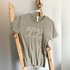 Bella Canvas Olive Green 'You Had Me At Shiplap' Short Sleeve Tee
